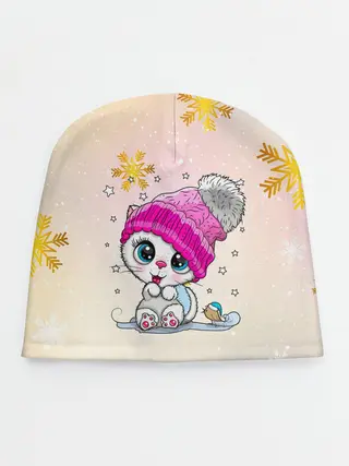 Детская шапка / Новогодний кот