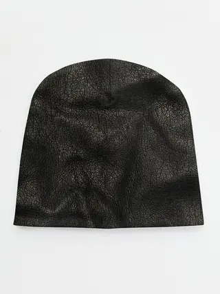 Детская шапка / Черная кожа