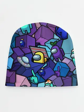 Детская шапка / Among Us кубики