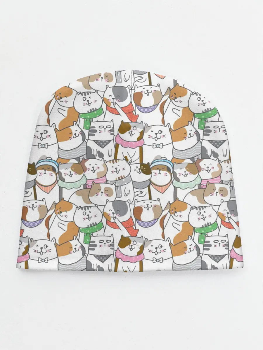 Детская шапка / Большая семья котиков