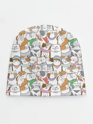 Детская шапка / Большая семья котиков