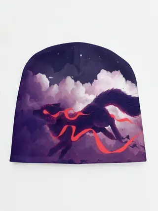 Детская шапка / Лиса бежит по облакам