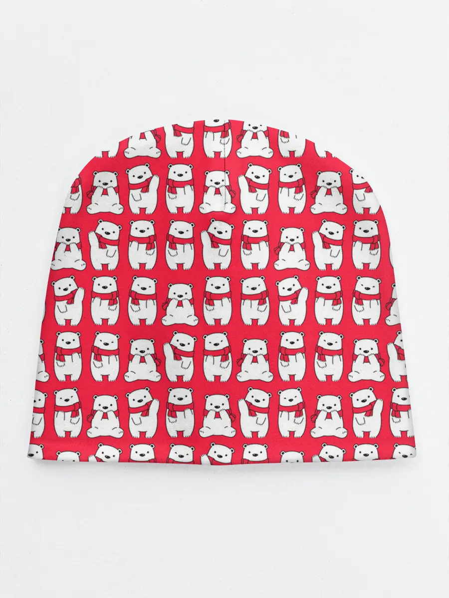 Детская шапка / Мишки в шарфиках