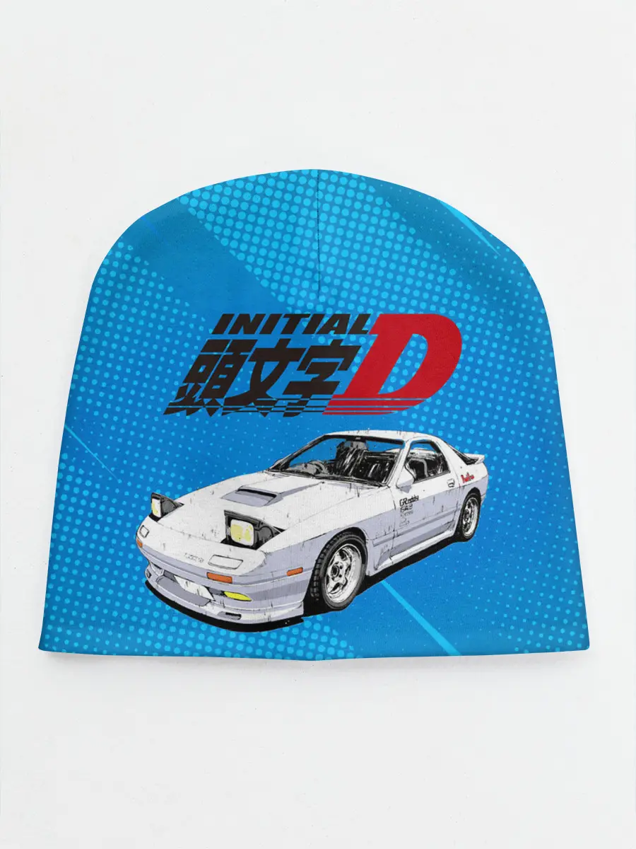 Детская шапка / Initial D машина на голубом фоне