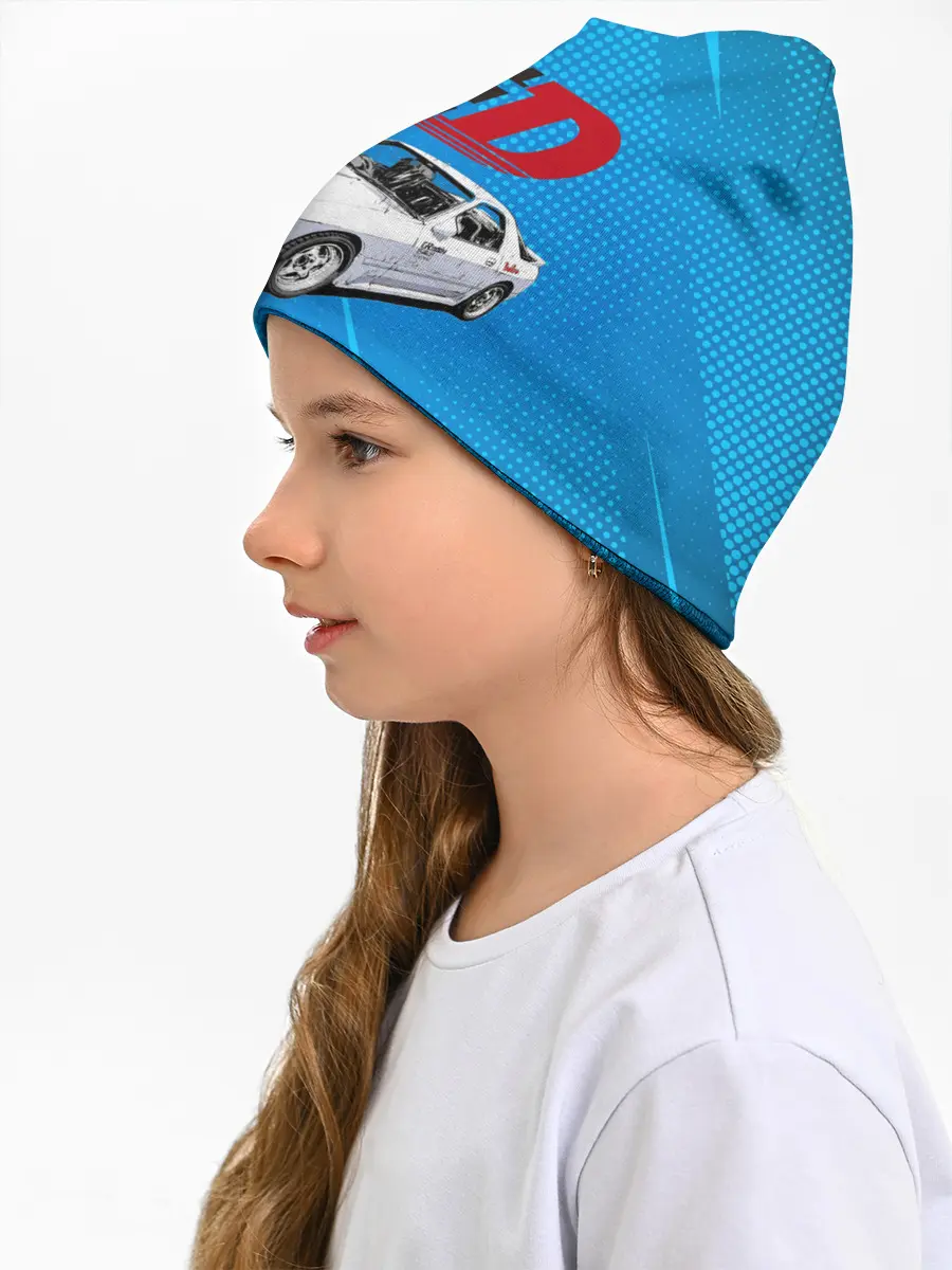 Детская шапка / Initial D машина на голубом фоне