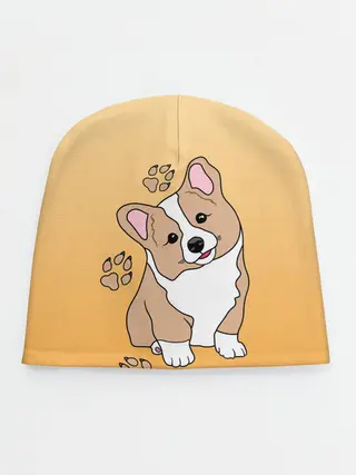 Детская шапка / Персик Корги