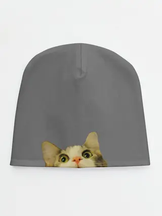 Детская шапка / Коте смотрит вверх