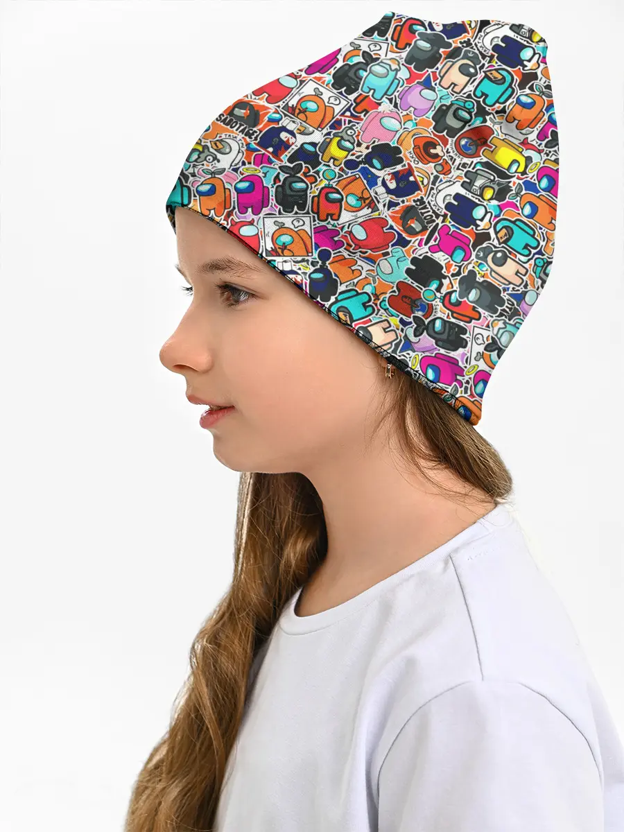 Детская шапка / Among Us sticker bombing