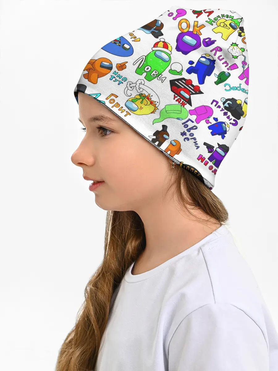 Детская шапка / AMONG US STICKERBOMBING