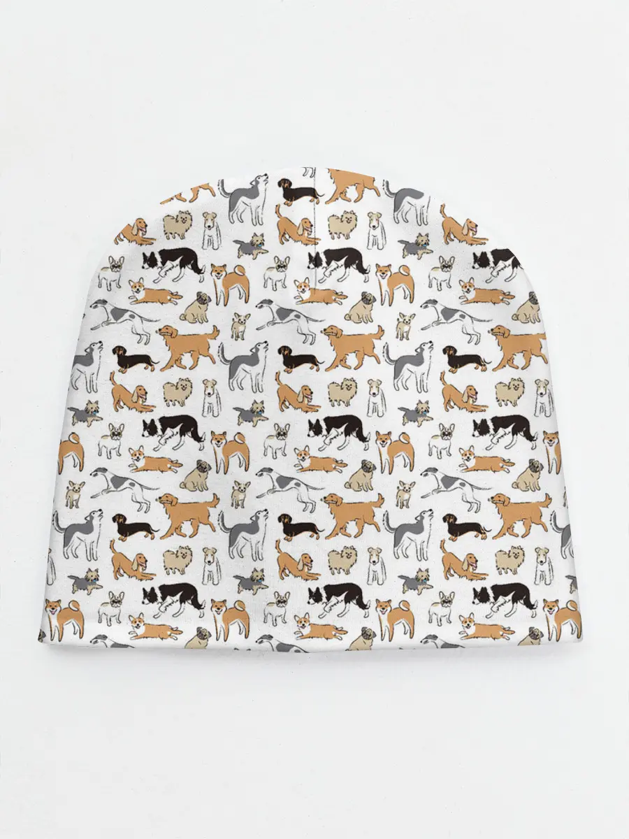 Детская шапка / Узор собаки много