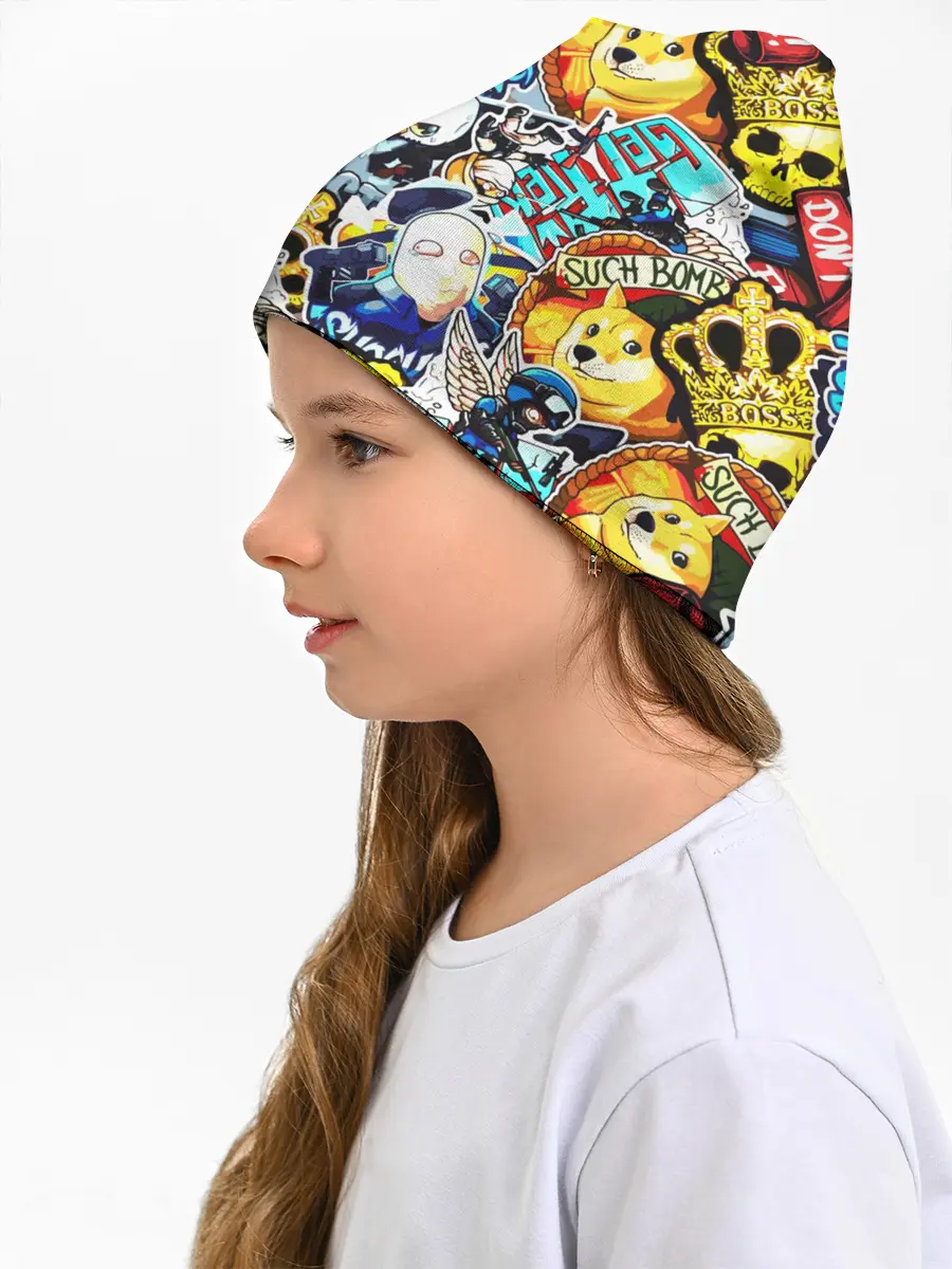 Детская шапка / CS GO STICKERBOMBING