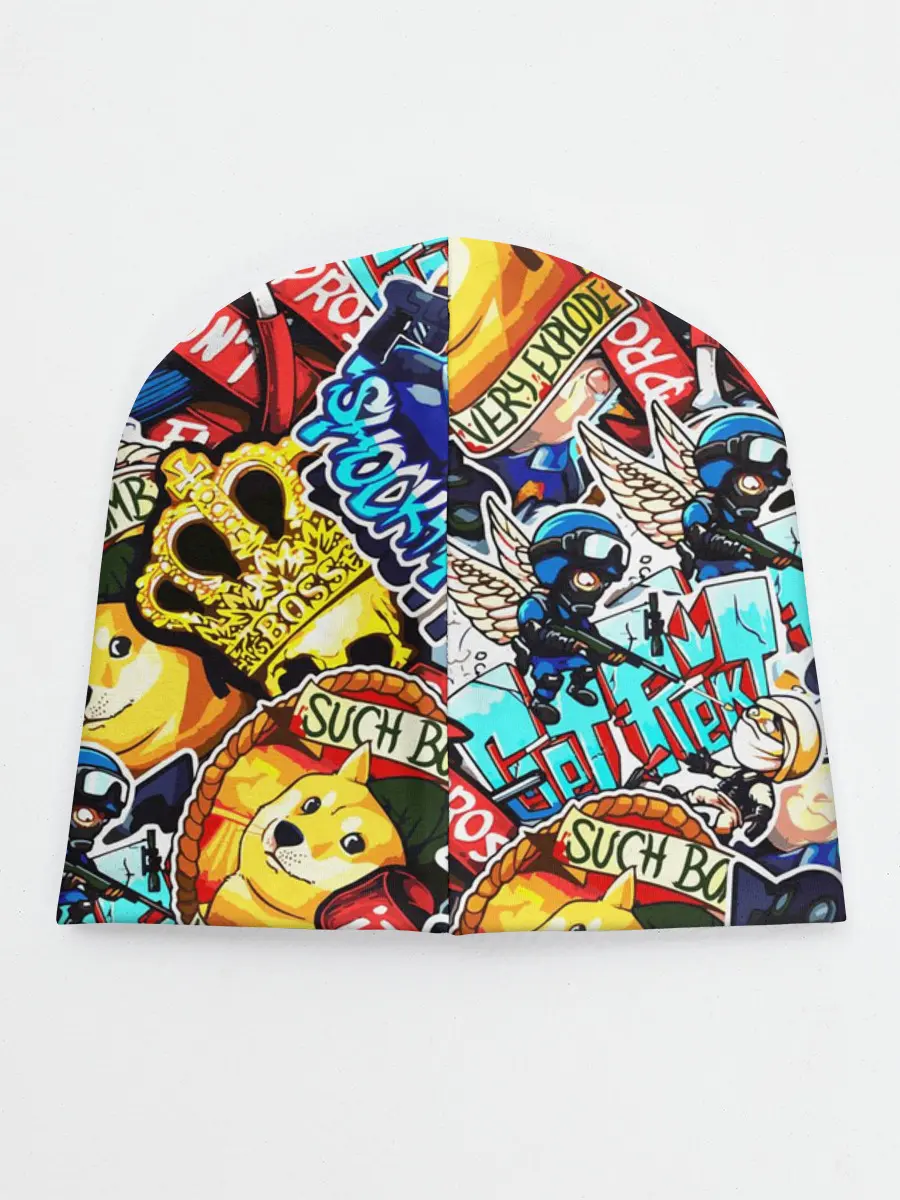 Детская шапка / CS GO STICKERBOMBING