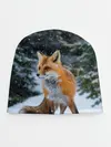 Детская шапка / Лиса в зимнем лесу