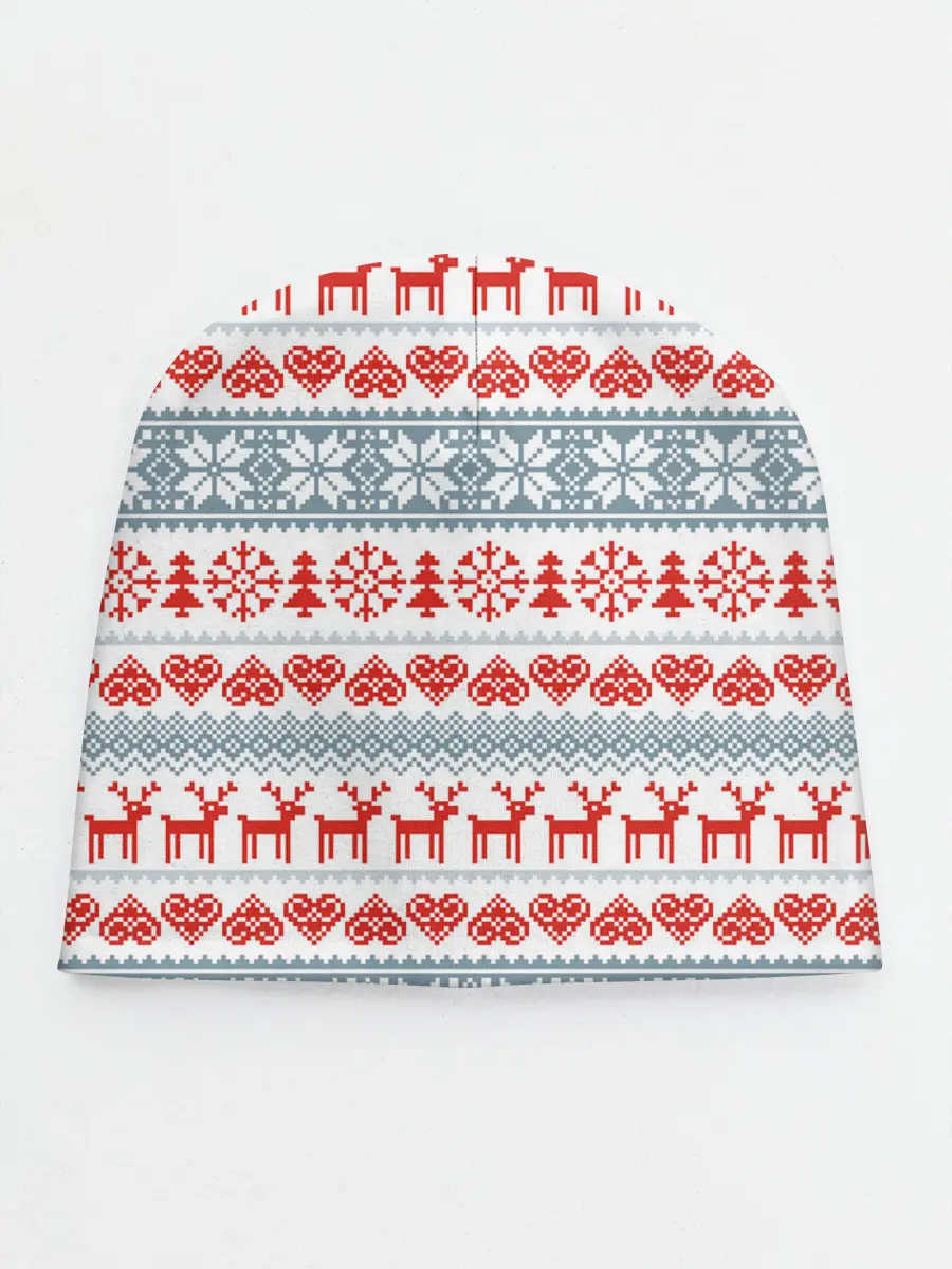 Детская шапка / Новогодний пиксельный узор