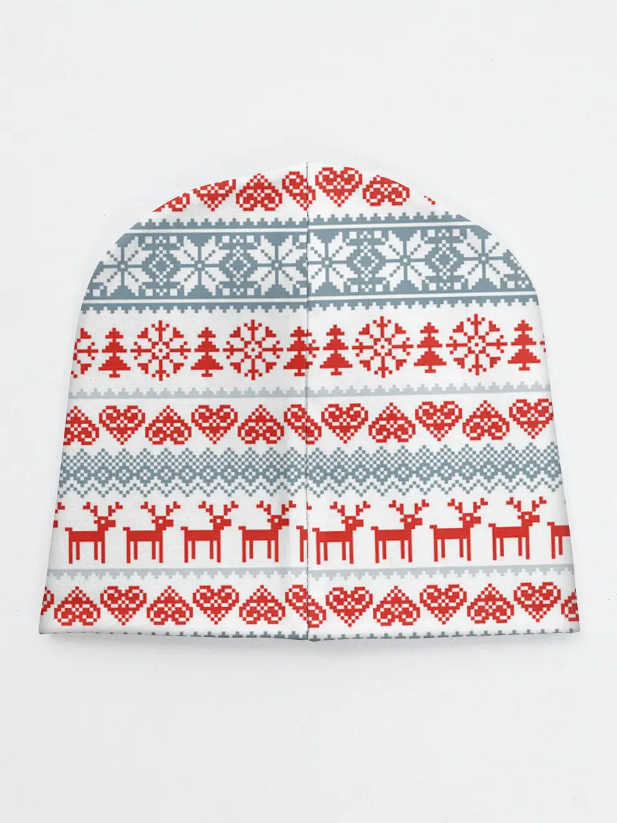 Детская шапка / Новогодний пиксельный узор