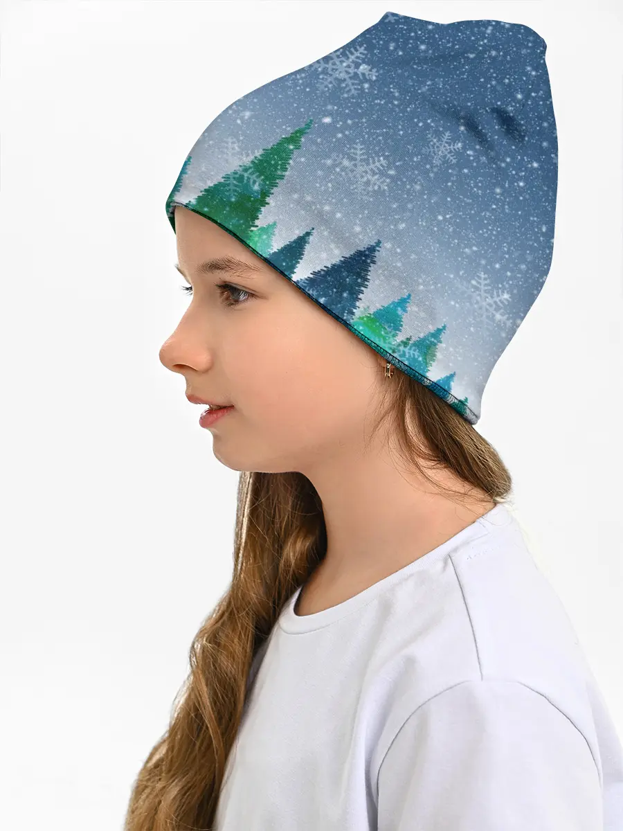 Детская шапка / Снежинки в лесу