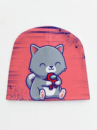 Детская шапка / AMONG US - С КОТИКОМ