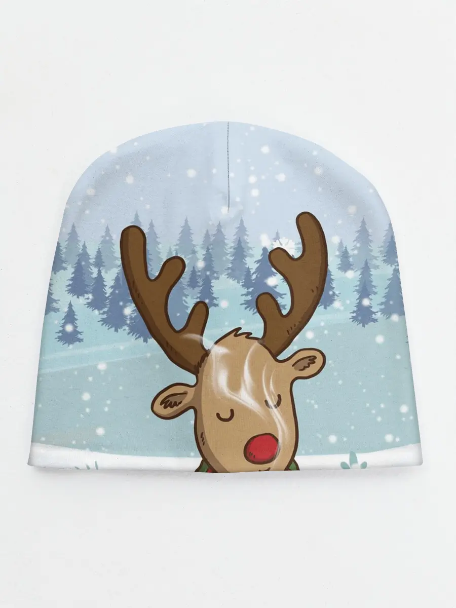 Детская шапка / Олень с кружкой