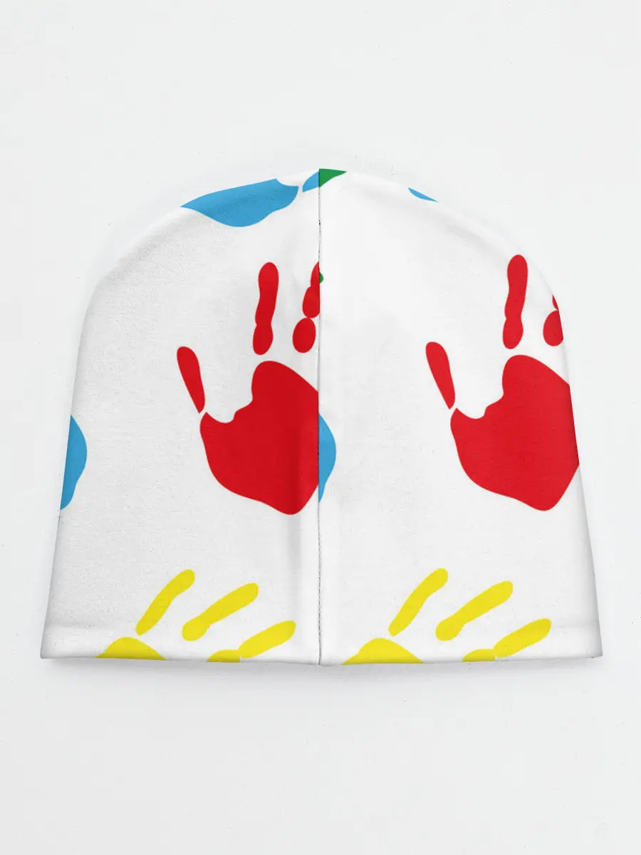 Детская шапка / Цветные ладошки - Детский узор