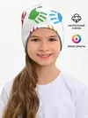 Детская шапка / Цветные ладошки - Детский узор