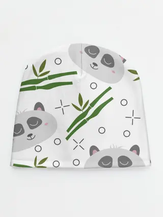 Детская шапка / Панда с бамбуком