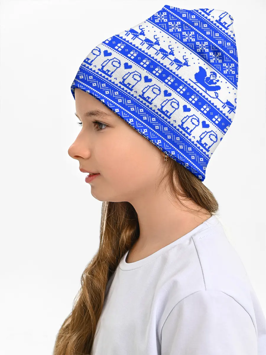 Детская шапка / AMONG US НОВОГОДНИЙ УЗОР