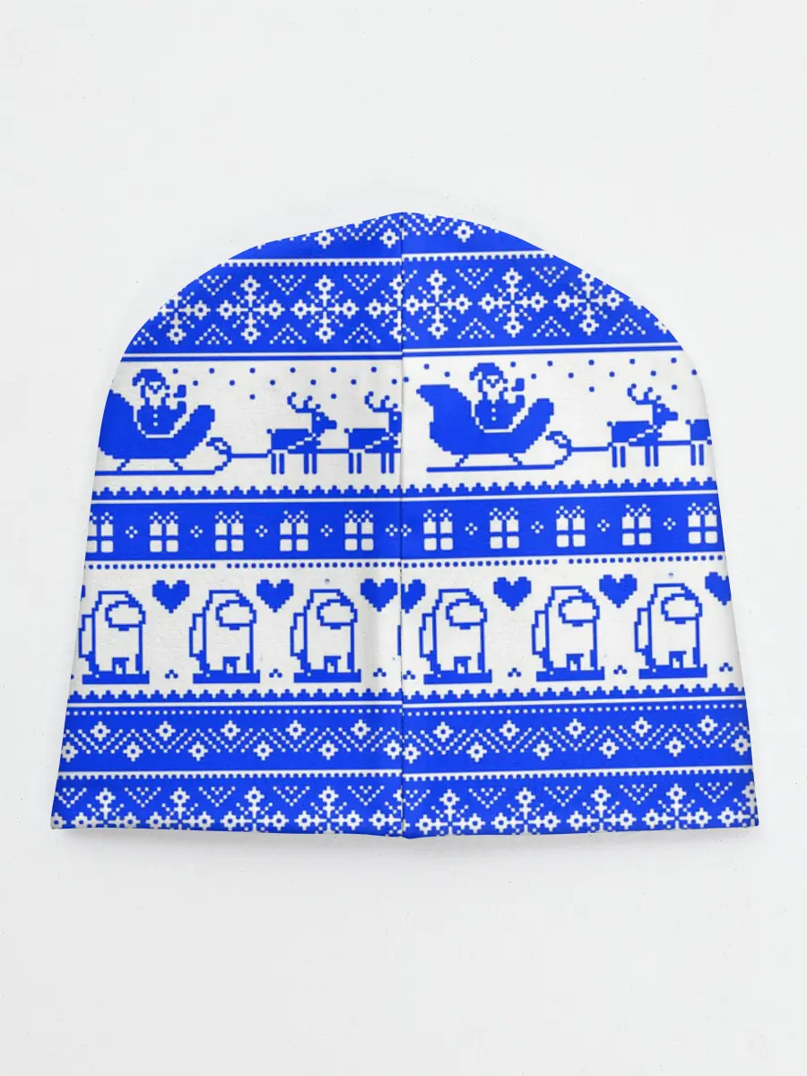 Детская шапка / AMONG US НОВОГОДНИЙ УЗОР