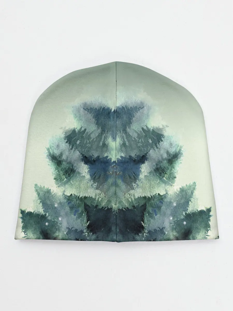 Детская шапка / акварельный лес градиент