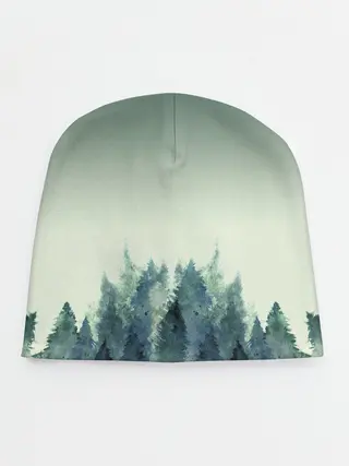 Детская шапка / акварельный лес градиент