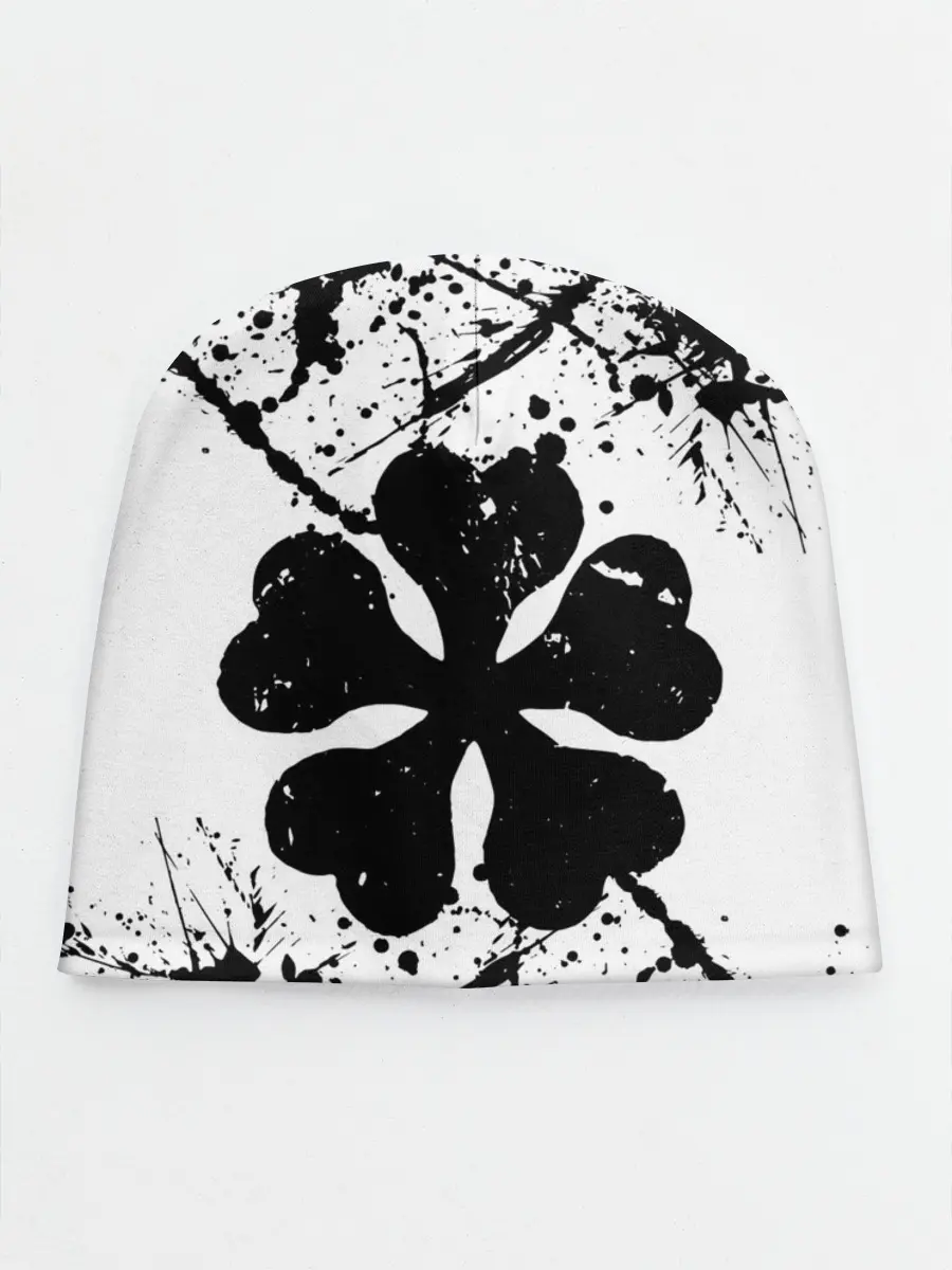 Детская шапка / черный клевер,