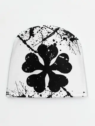 Детская шапка / черный клевер,
