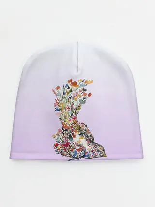 Детская шапка / акварельная птичка