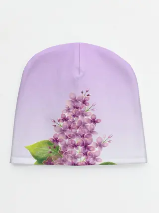 Детская шапка / акварельная сирень