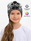 Детская шапка / Черный логотип Клевера на сером градиенте