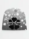 Детская шапка / Черный логотип Клевера на сером градиенте
