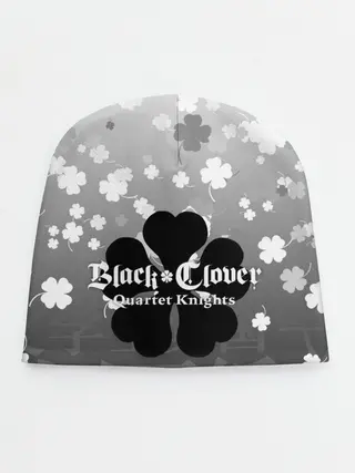 Детская шапка / Черный логотип Клевера на сером градиенте