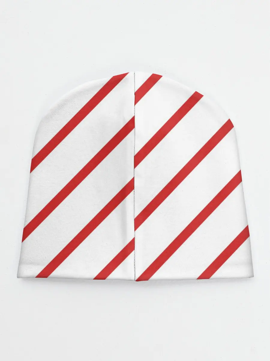 Детская шапка / Полосы красные на белом