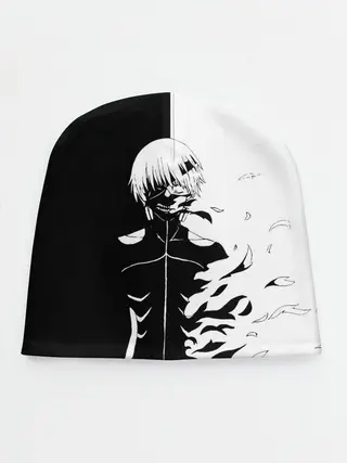 Детская шапка / Токийский гуль черно белый Кен