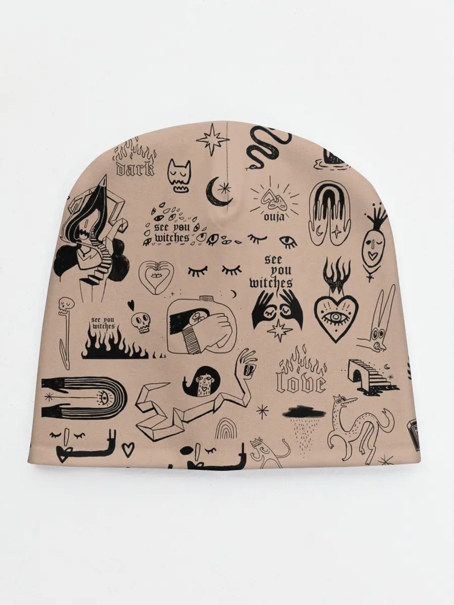 Детская шапка / принт в стиле тату