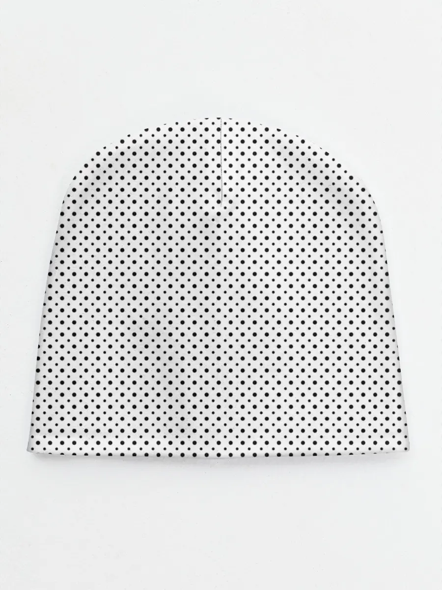 Детская шапка / Точки черные на белом