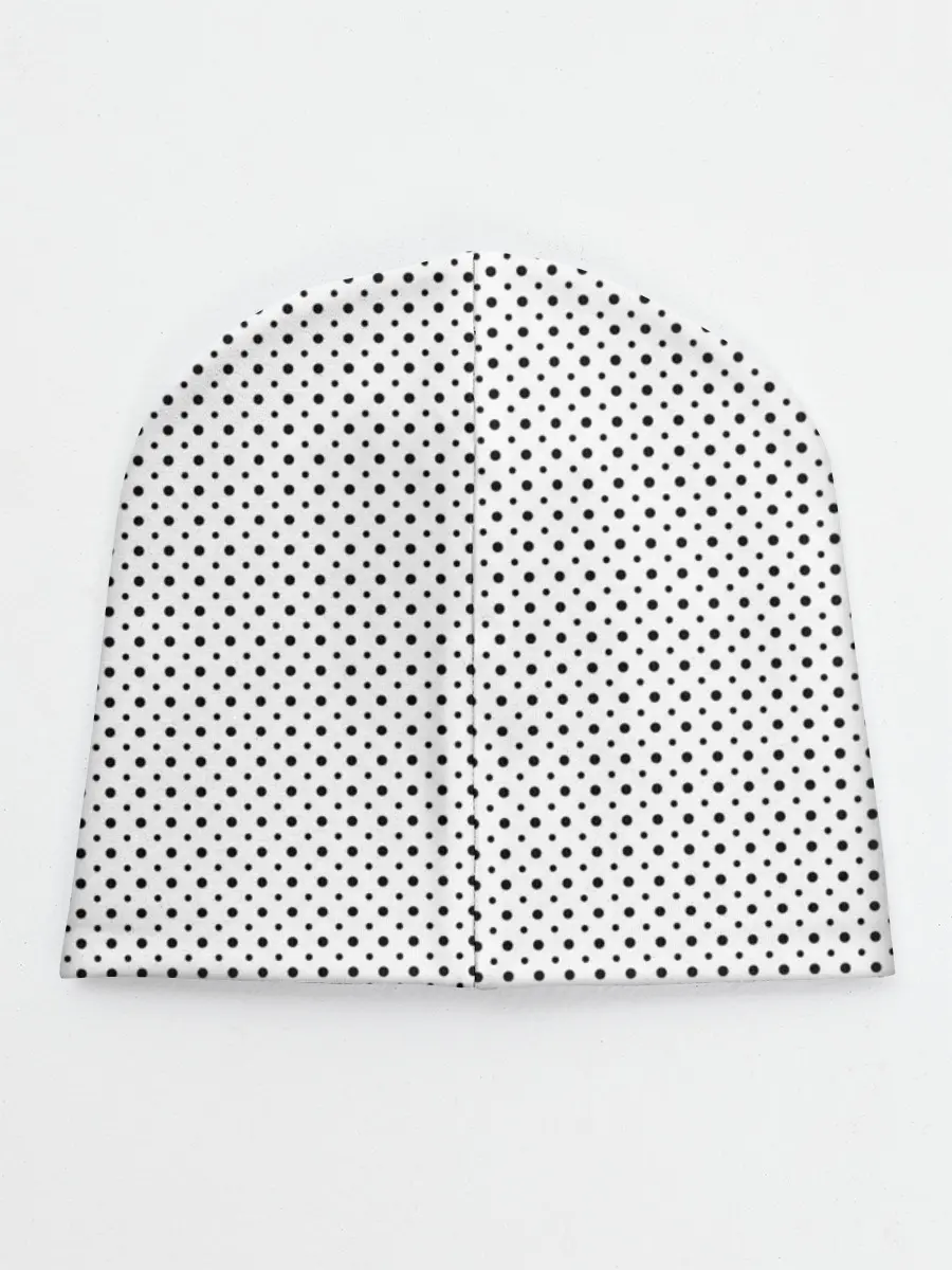 Детская шапка / Точки черные на белом