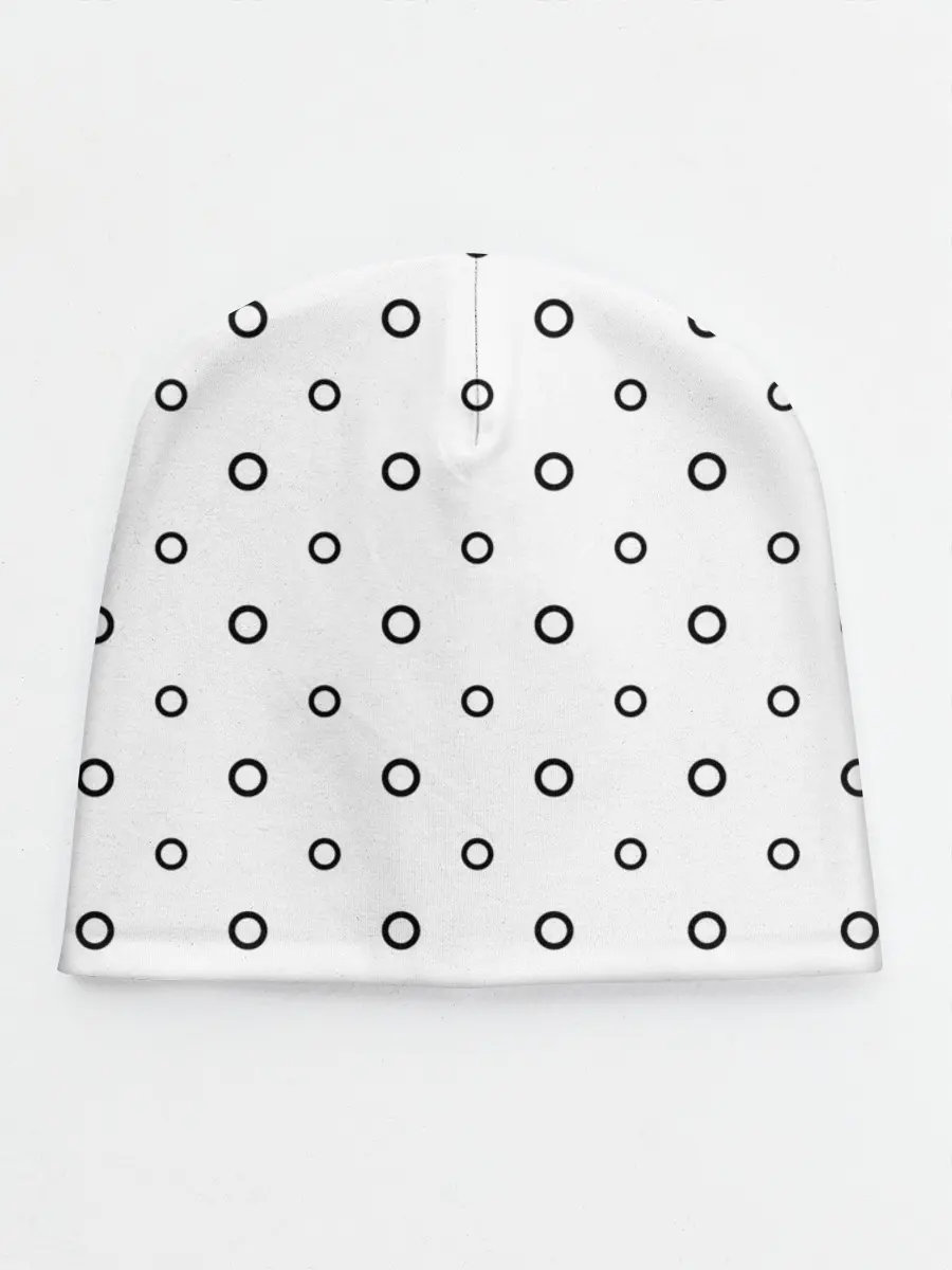 Детская шапка / Черно-белый узор в горошек.