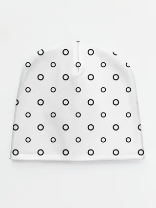 Детская шапка / Черно-белый узор в горошек.