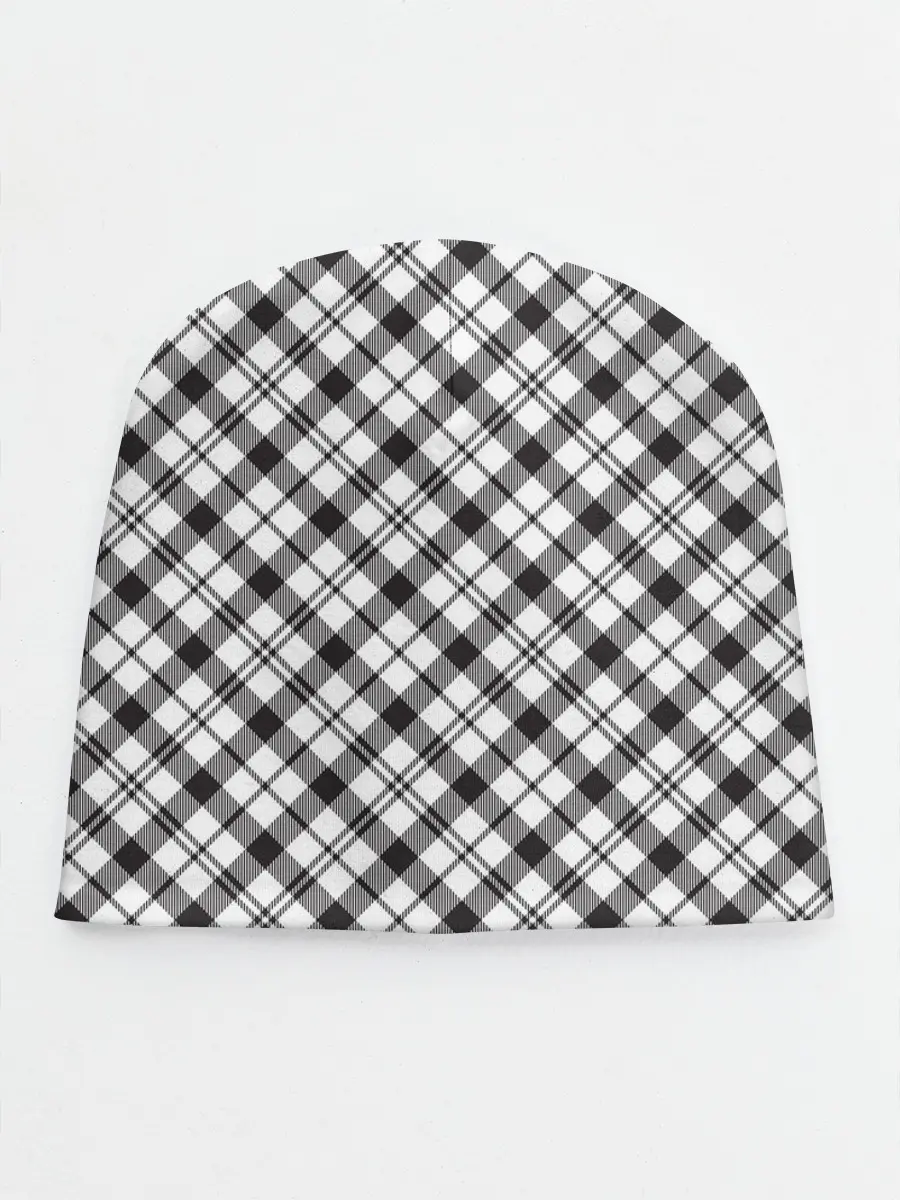 Детская шапка / Ч/б текстура в клетку