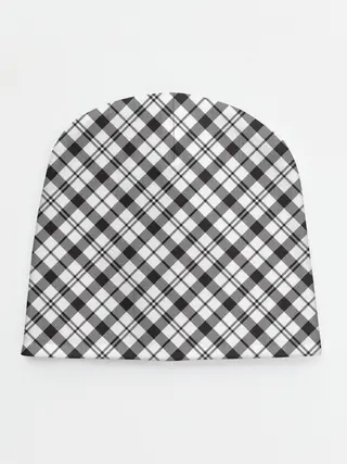 Детская шапка / Ч/б текстура в клетку