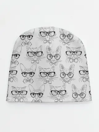 Детская шапка / Кошки в очках
