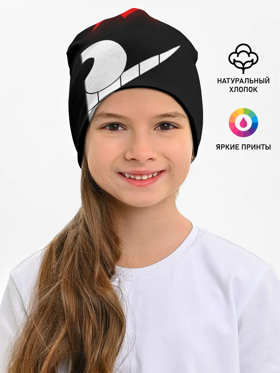 Детская шапка / monokuma пол лица