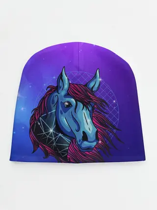 Детская шапка / Retrowave Neon Horse
