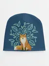 Детская шапка / Лиса с цветочным узором
