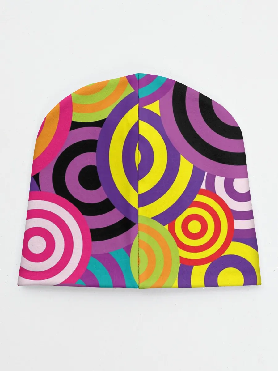 Детская шапка / Аннотация разноцветных кругов